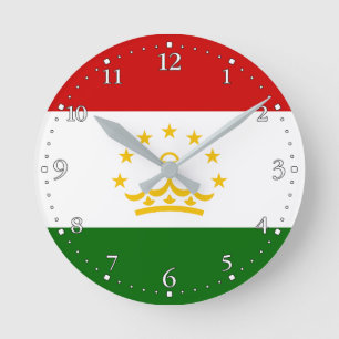 Horloge Ronde Drapeau du Tadjikistan