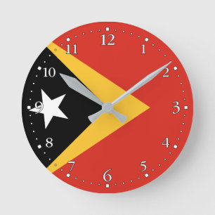 Horloge Ronde Drapeau du Timor oriental