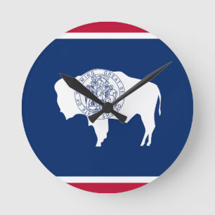 Horloge Ronde Drapeau du Wyoming