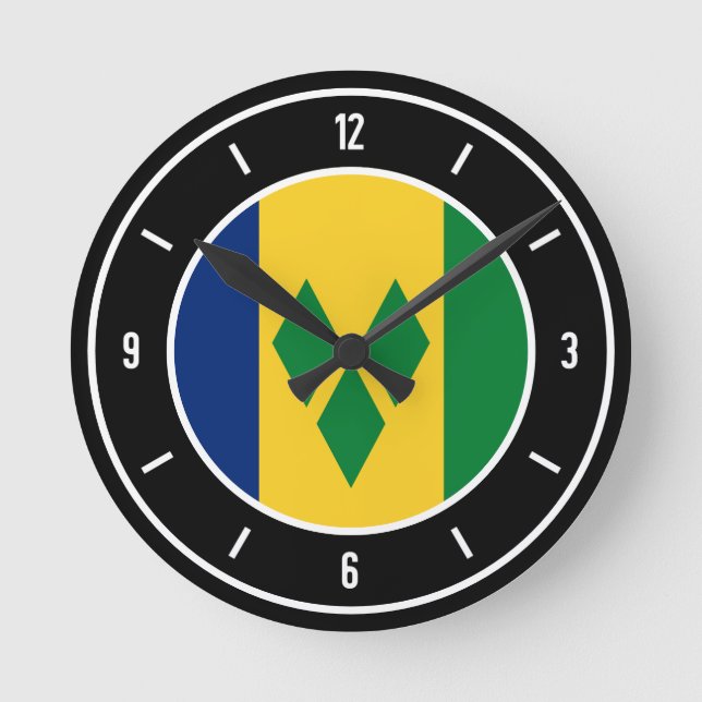 Horloge Ronde Drapeau élégant de Saint-Vincent-et-les Grenadines (Recto)