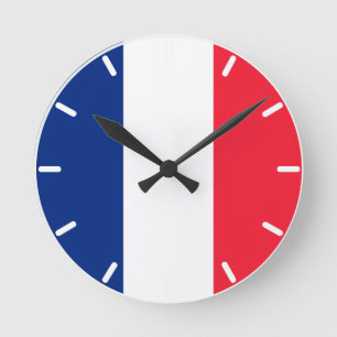 Horloge Ronde Drapeau français