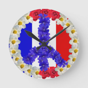 Horloge Ronde drapeau français