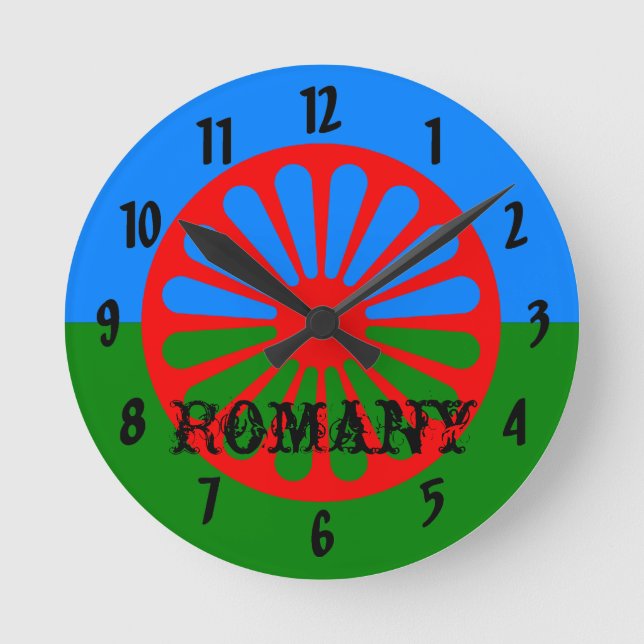 Horloge Ronde Drapeau gitan bohémien officiel (Recto)