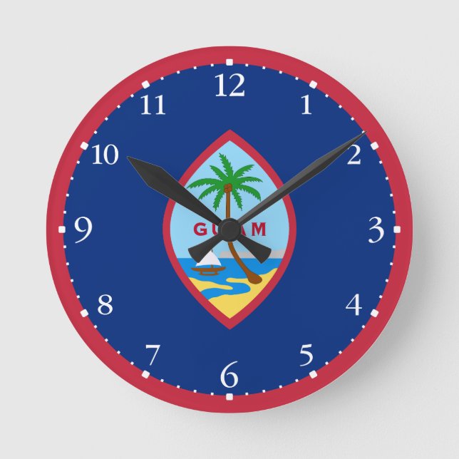 Horloge Ronde Drapeau Guam (Recto)