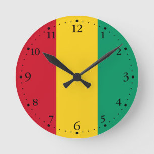 Horloge Ronde Drapeau Guinée