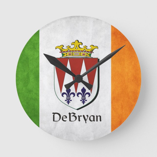 Horloge Ronde Drapeau irlandais DeBryan (Recto)