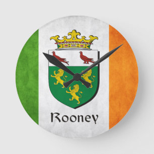 Horloge Ronde Drapeau irlandais Rooney