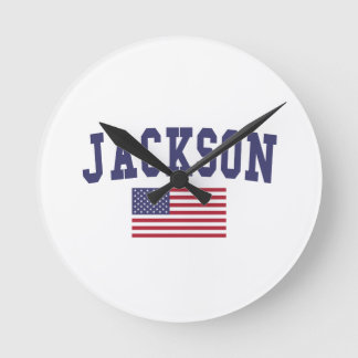 Horloge Ronde Drapeau Jackson MS US