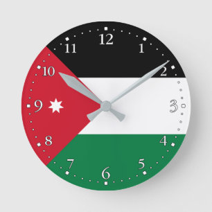 Horloge Ronde Drapeau jordanien patriotique