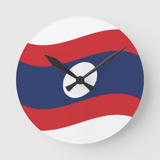 Horloge Ronde Drapeau Laos (Recto)