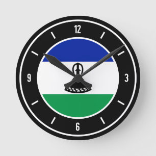 Horloge Ronde Drapeau Lesotho élégant