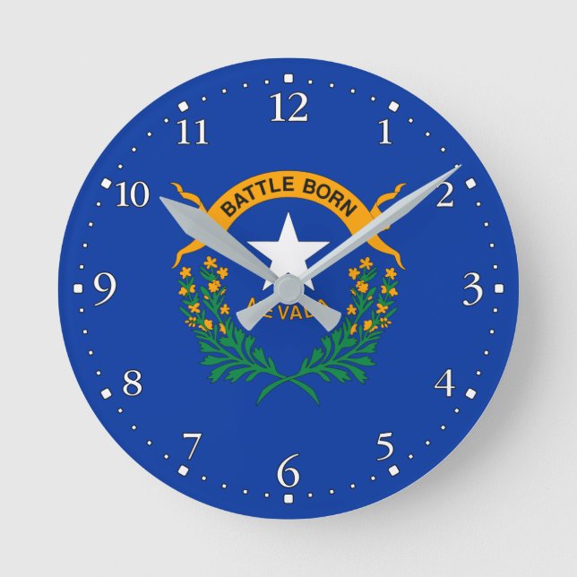 Horloge Ronde Drapeau national du Nevada (Recto)
