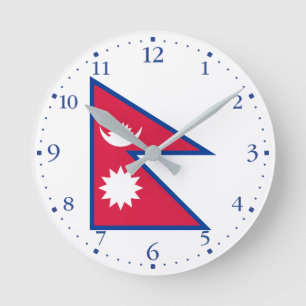 Horloge Ronde Drapeau népalais