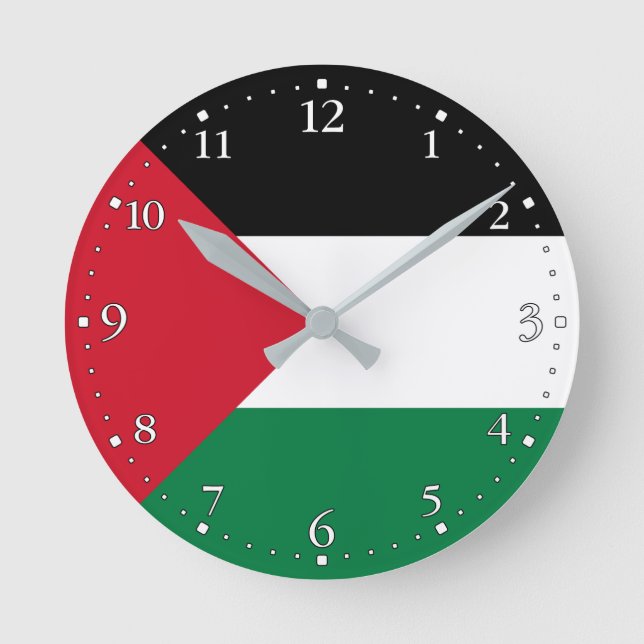Horloge Ronde Drapeau palestinien (Recto)