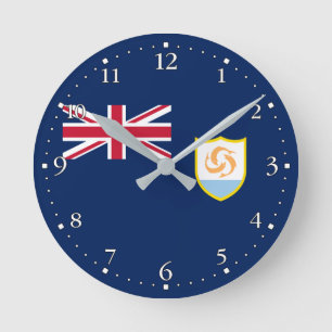 Horloge Ronde Drapeau patriote d'Anguilla