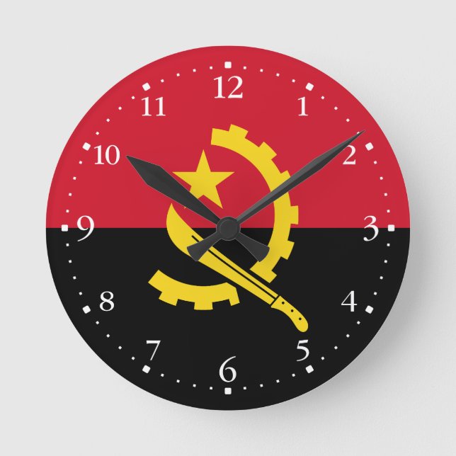 Horloge Ronde Drapeau patriotique angolais (Recto)