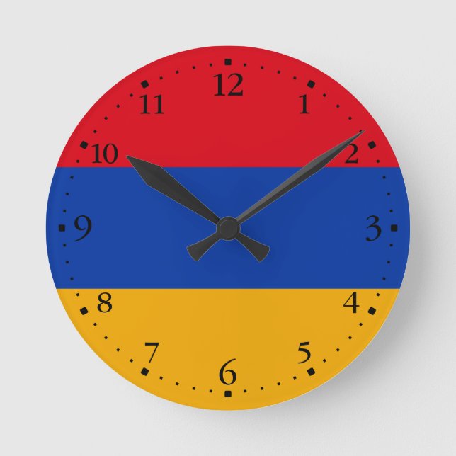 Horloge Ronde Drapeau patriotique arménien (Recto)