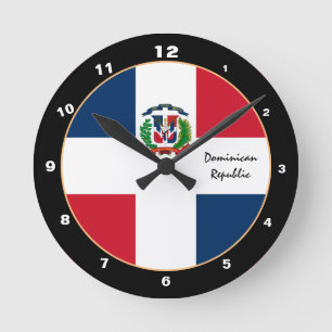 Horloge Ronde Drapeau Patriotique Dominicain, République Dominic