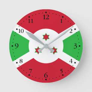 Horloge Ronde Drapeau patriotique du Burundi