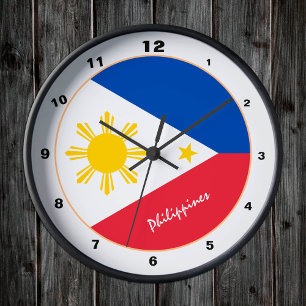 Horloge Ronde Drapeau philippin moderne, Philippines Accueil / D