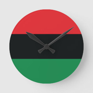 Horloge Ronde Drapeau rouge, noir et vert