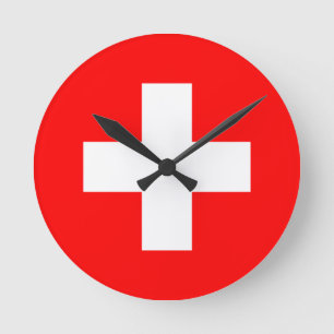 Horloge Ronde drapeau suisse