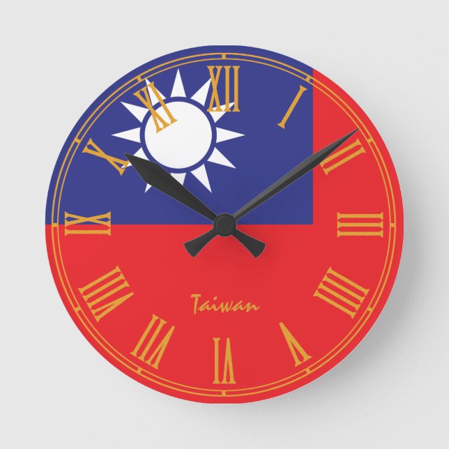 Horloge Ronde Drapeau taïwanais & Taïwan maison tendance / desig (Recto)