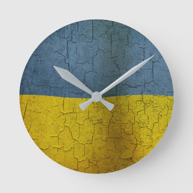 Horloge Ronde Drapeau ukrainien (Recto)