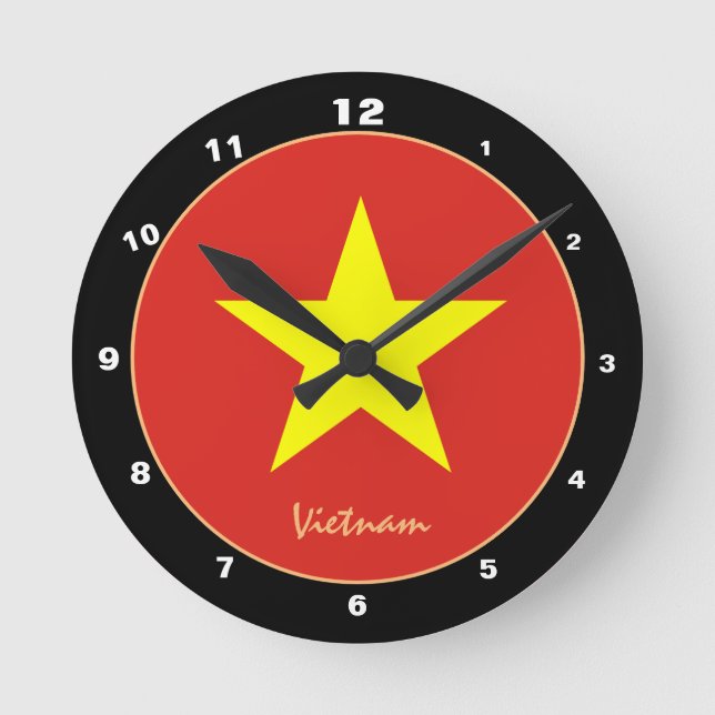 Horloge Ronde Drapeau vietnamien, Vietnam patriotique Maison / d (Recto)