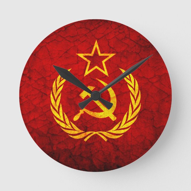 Horloge Ronde Drapeau vintage de CCCP (Recto)
