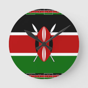 Horloge Ronde Drapeaux kényans