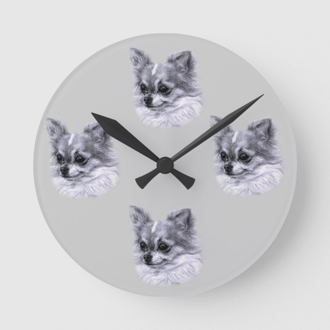 Horloge Ronde Drawing de Chihuahua (Recto)