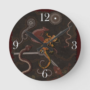 Horloge Ronde Dreamtime & Animaux aborigènes australiens