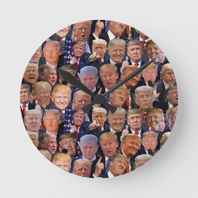 Horloge Ronde Drôle cadeau Trump (Recto)