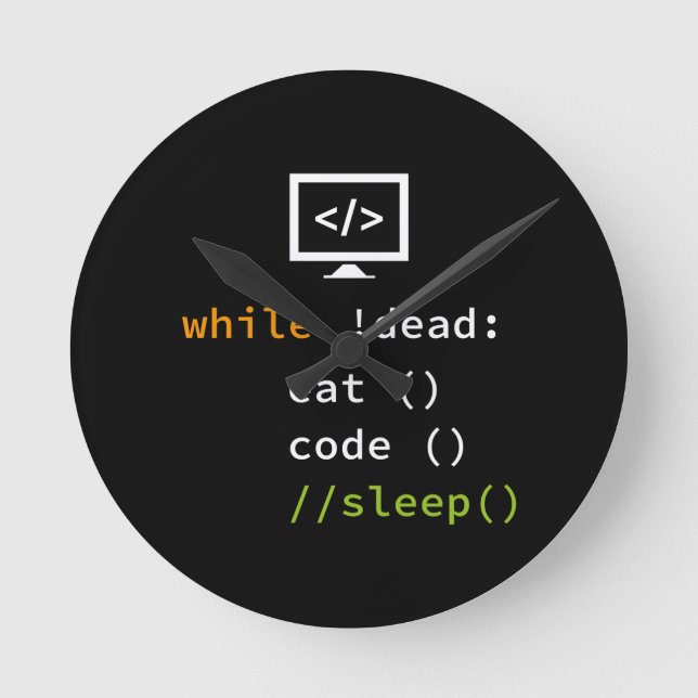 Horloge Ronde Drôle développeur de logiciel programmer cadeau (Recto)