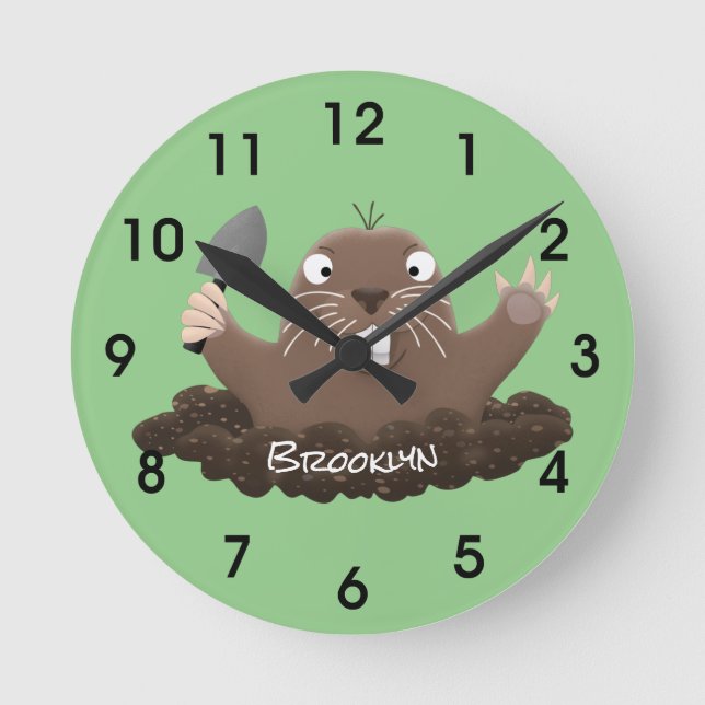 Horloge Ronde Drôle gopher de poche creusant dessin dessin de de (Recto)
