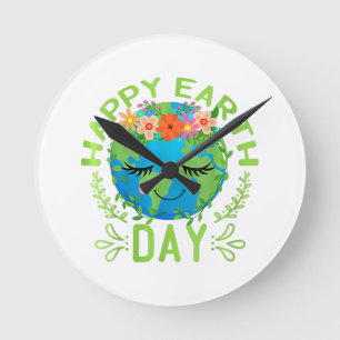 Horloge Ronde Drôle Jour des terres Citation Terre Cool Joyeux J