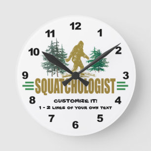 Horloge Ronde Drôle Squatchologue, Sasquatch, Je Crois