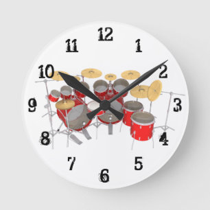Horloge Ronde Drum Kit : Wall Clock
