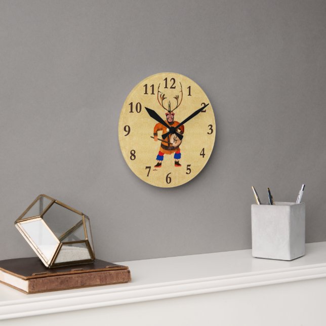 Horloge Ronde Drumming Shaman (Bureau)