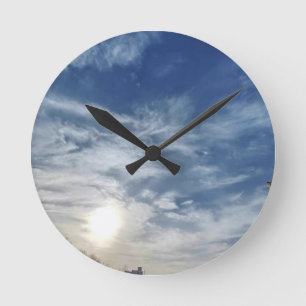 Horloge ronde du ciel rustique contemporain acryli
