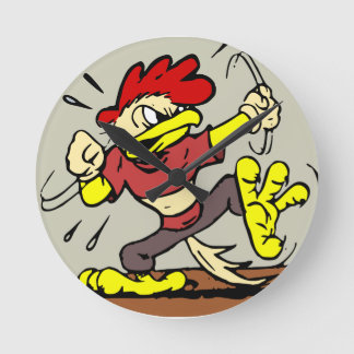 Horloge ronde du dessin de poulet