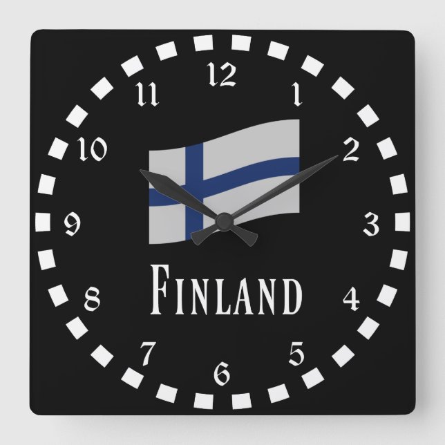 Horloge ronde du drapeau de la Finlande (Recto)