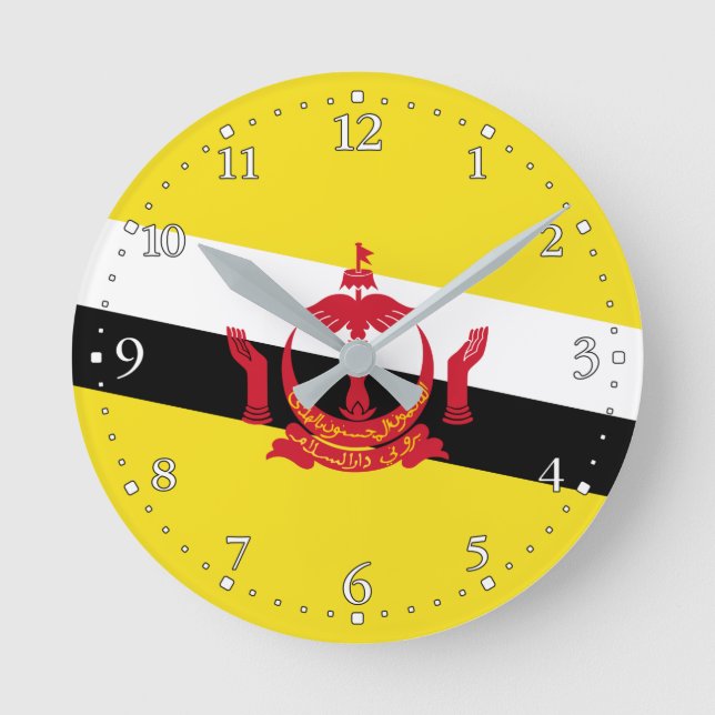 Horloge ronde du drapeau du Brunei patriotique (Recto)
