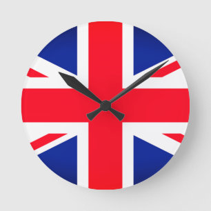 Horloge ronde du drapeau Union Jack