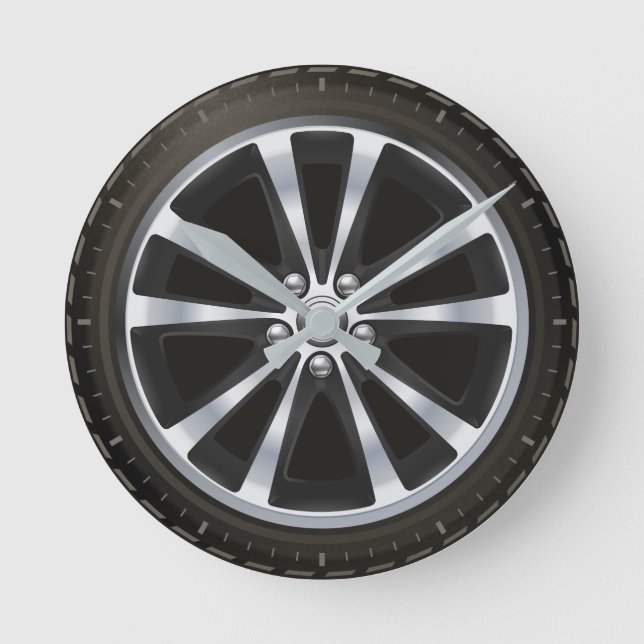 Horloge ronde du pneu de voiture (Recto)