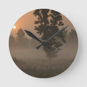 Horloge Ronde Early morning, rising sun and ground fog