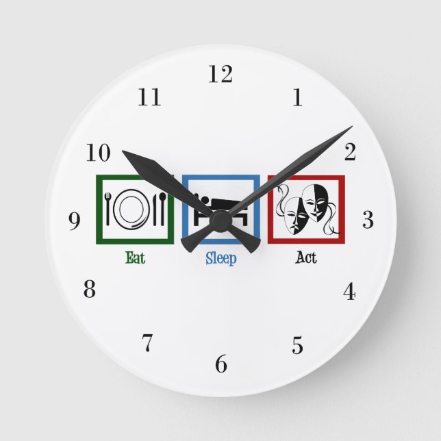 Horloge Ronde Eat Sleep Act (Recto)