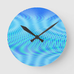Horloge Ronde Eau Abstraite moderne Eté Psychedélique Trippy