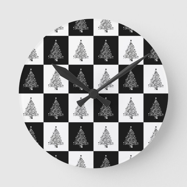 Horloge Ronde Échecs de l'arbre de Noël (Recto)